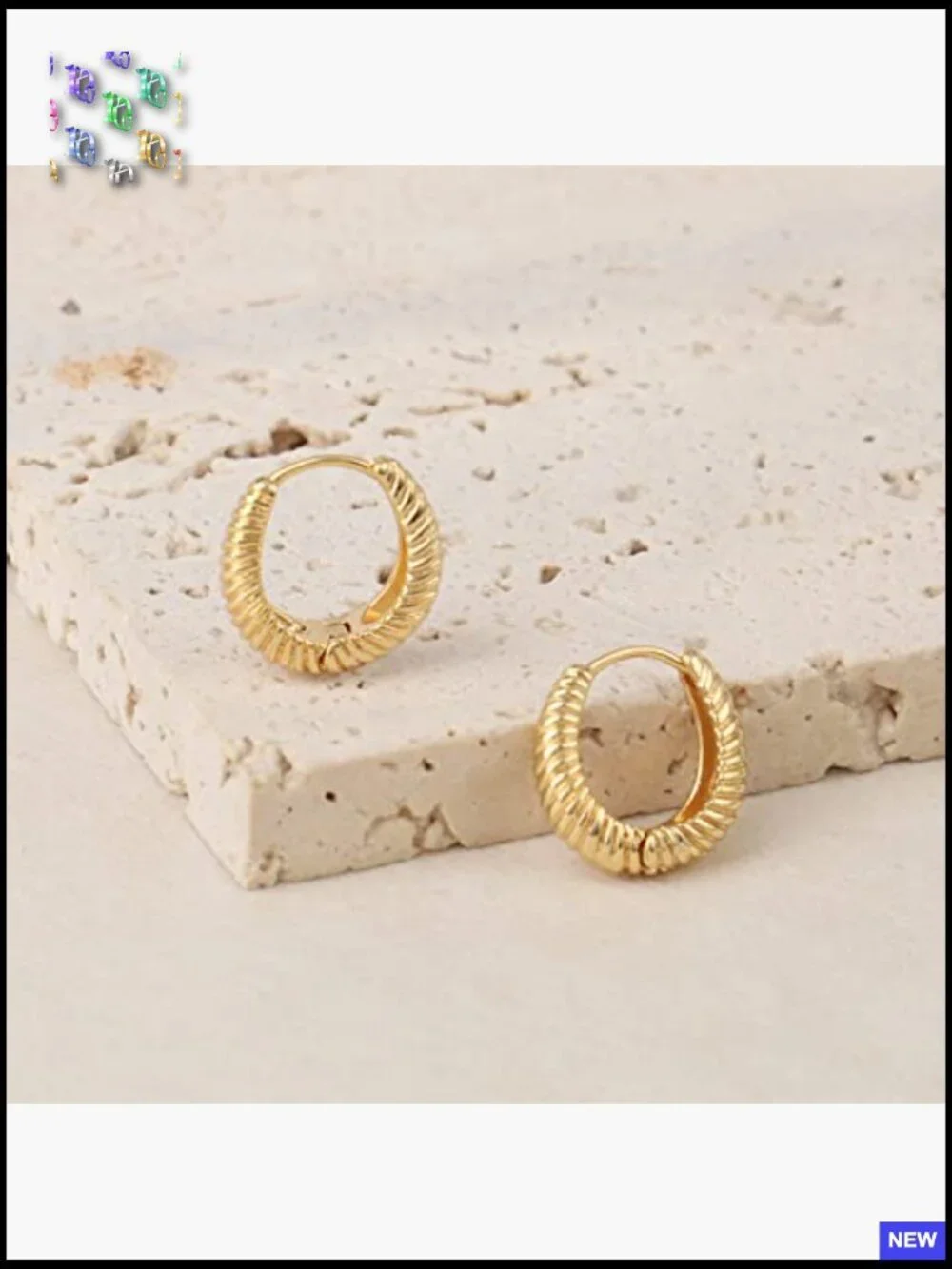 Gold Hoop Earrings Set Huggie Chunky Twisted Thick Jewelry Multiple Piercing